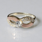 Срібна каблучка з золотими накладками