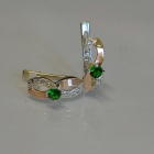 Срібні сережки з золотими пластинами