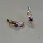 Срібні сережки з золотими пластинами