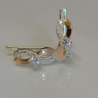 Срібні сережки з золотими пластинами