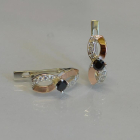 Срібні сережки з золотими пластинами