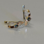 Срібні сережки з золотими пластинами