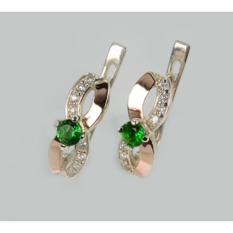 Серебряные серьги с золотыми пластинами