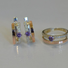 Срібний набір з золотими вставками