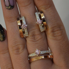 Срібний набір з золотими вставками