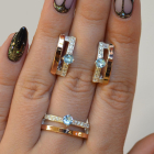 Срібний набір з золотими вставками