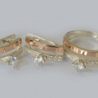 Срібний набір з золотими вставками