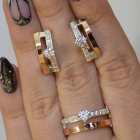 Срібний набір з золотими вставками