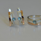 Срібний набір з золотими вставками