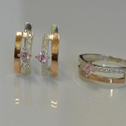 Срібний набір з золотими вставками