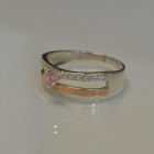 Срібна каблучка з накладками з золота