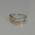 Срібна каблучка з накладками з золота