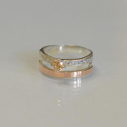 Срібна каблучка з накладками з золота