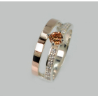 Срібна каблучка з накладками з золота