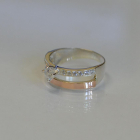 Срібна каблучка з накладками з золота