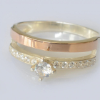 Срібна каблучка з накладками з золота