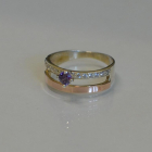 Срібна каблучка з накладками з золота