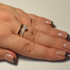 Срібна каблучка з накладками з золота