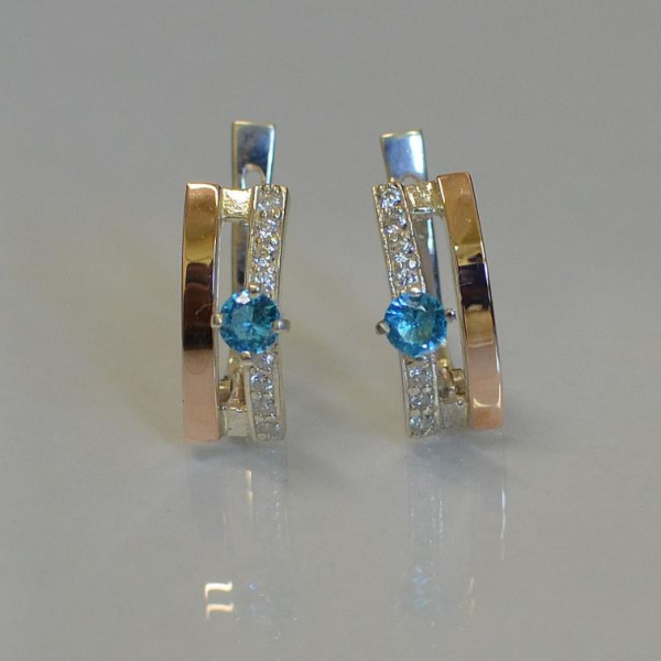 Срібні сережки з золотими накладками