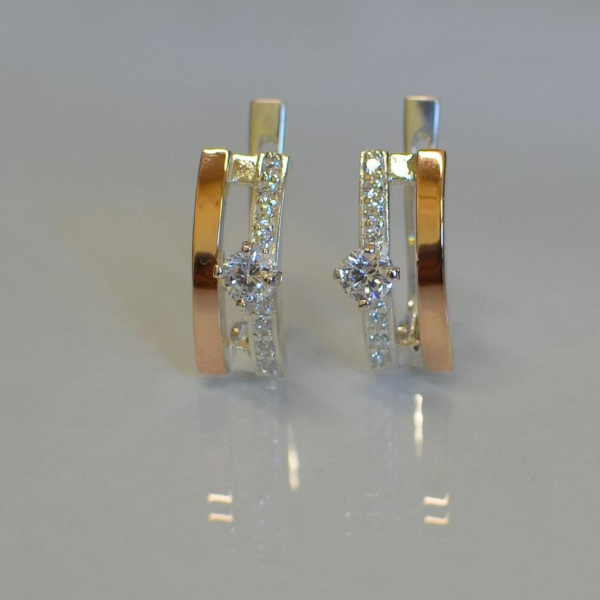 Срібні сережки з золотими накладками