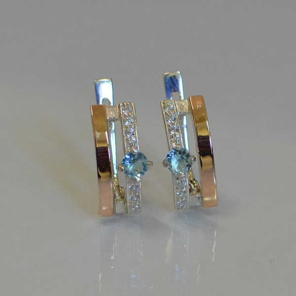 Срібні сережки з золотими накладками