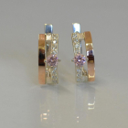 Срібні сережки з золотими накладками