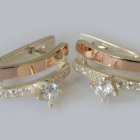 Срібні сережки з золотими накладками