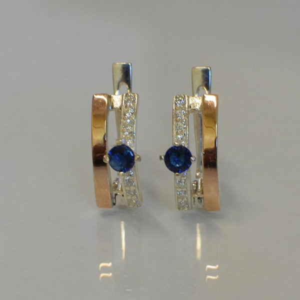 Срібні сережки з золотими накладками