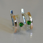 Срібні сережки з золотими накладками