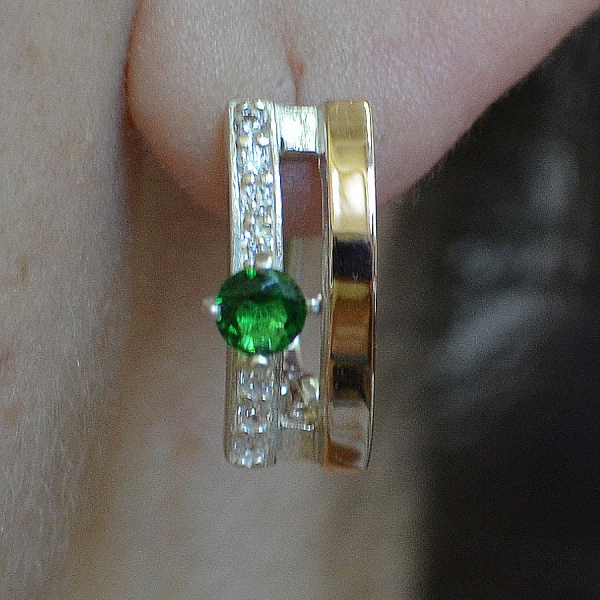 Срібні сережки з золотими накладками