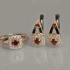 Срібний гарнітур з золотими пластинами