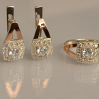 Срібний гарнітур з золотими пластинами