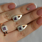 Срібний гарнітур з золотими пластинами