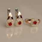 Срібний гарнітур з золотими пластинами