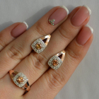 Срібний гарнітур з золотими пластинами