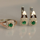 Срібний гарнітур з золотими пластинами