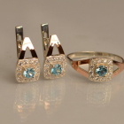 Срібний гарнітур з золотими пластинами