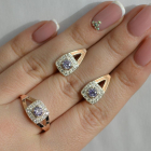 Срібний гарнітур з золотими пластинами