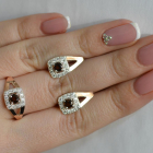 Срібний гарнітур з золотими пластинами