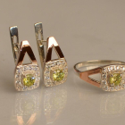 Срібний гарнітур з золотими пластинами