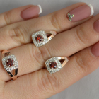 Срібний гарнітур з золотими пластинами