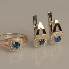 Срібний гарнітур з золотими пластинами