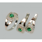 Срібний гарнітур з золотими пластинами