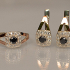 Срібний гарнітур з золотими пластинами