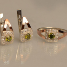 Срібний гарнітур з золотими пластинами