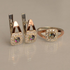 Срібний гарнітур з золотими пластинами