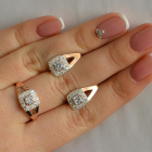 Срібний гарнітур з золотими пластинами