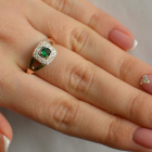 Срібна каблучка  зі вставками з золота