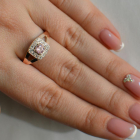 Срібна каблучка  зі вставками з золота