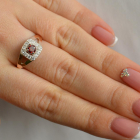 Срібна каблучка  зі вставками з золота